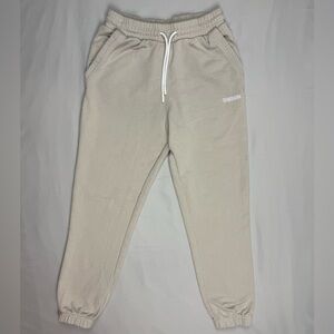 Gymshark Mens Sweatpants XS Light Beige French Terry Tapered Jogger B4
